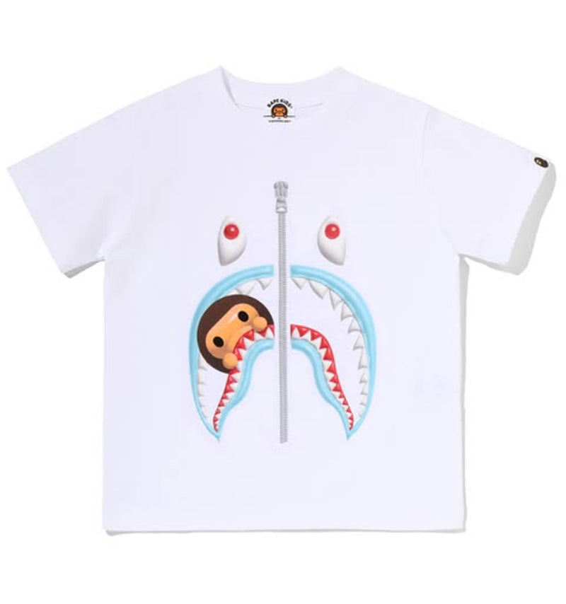 A BATHING APE BAPE KIDS 3D MILO SHARK TEE