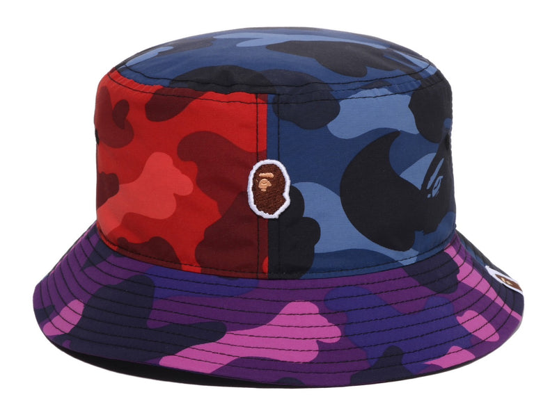 A BATHING APE COLOR CAMO CRAZY PATTERN BUCKET HAT
