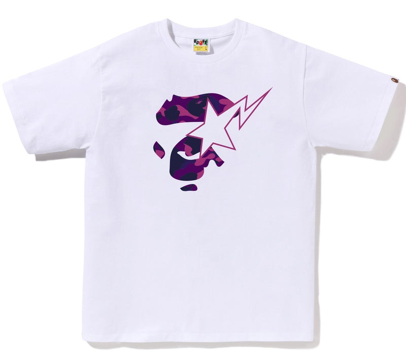 A BATHING APE COLOR CAMO APE FACE STA TEE