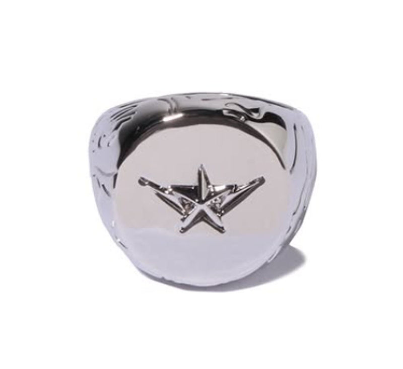 A BATHING APE LINE CAMO DEBOSSED BAPE STA SIGNET RING