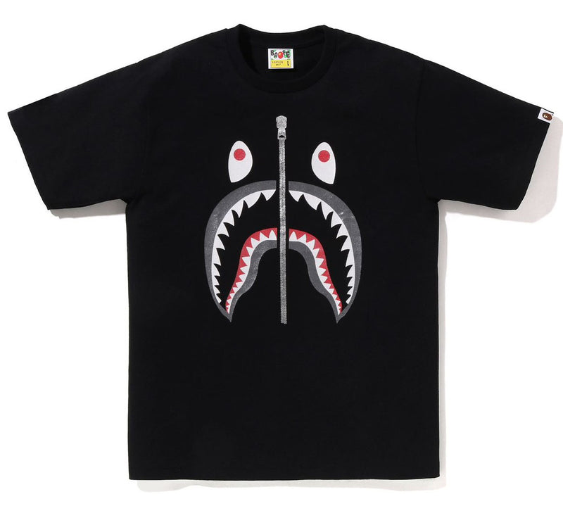 A BATHING APE GLITTER SHARK TEE - happyjagabee store