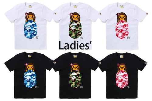 A BATHING APE Ladies' ABC CAMO LISA ON APE HEAD TEE