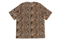 A BATHING APE WILD LEOPARD PATTERN COLLEGE RELAXED FIT TEE