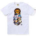 A BATHING APE Ladies' ART CAMO MILO ON APE HEAD TEE