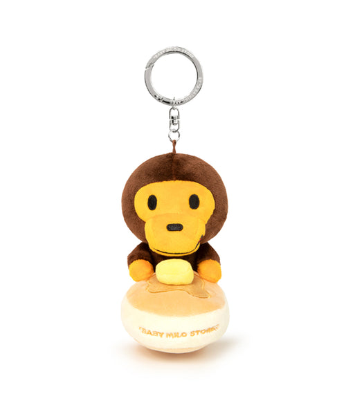 A BATHING APE BABY MILO STORE BABY MILO PANCAKE PLUSH DOLL KEYCHAIN