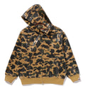 A BATHING APE 1ST CAMO SEQUIN SHARK RELAXED FIT FULL ZIP HOODIE