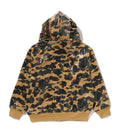 A BATHING APE 1ST CAMO SEQUIN SHARK RELAXED FIT FULL ZIP HOODIE