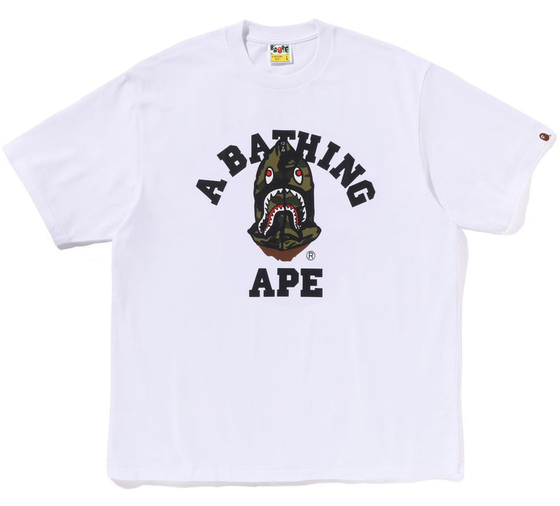 A BATHING APE 1ST CAMO SHARK SEIJIN COLLEGE RELAXED FIT TEE