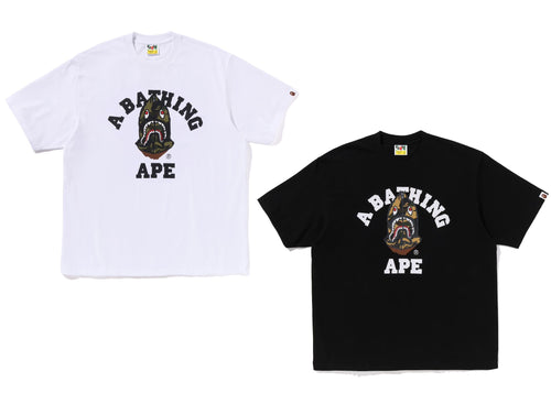 A BATHING APE 1ST CAMO SHARK SEIJIN COLLEGE RELAXED FIT TEE