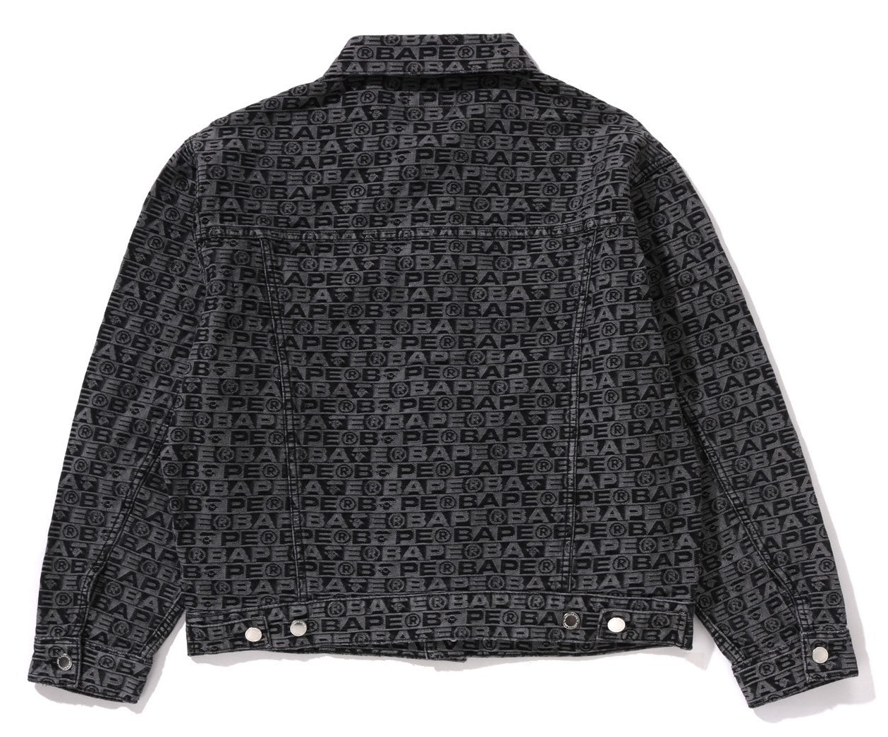 A BATHING APE LUX SPORT PATTERN JACQUARD 13OZ DENIM TRUCKER