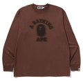 A BATHING APE GARMENT DYE COLLEGE RELAXED FIT L/S TEE