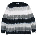 A BATHING APE DRIP STRIPE RELAXED FIT L/S TEE