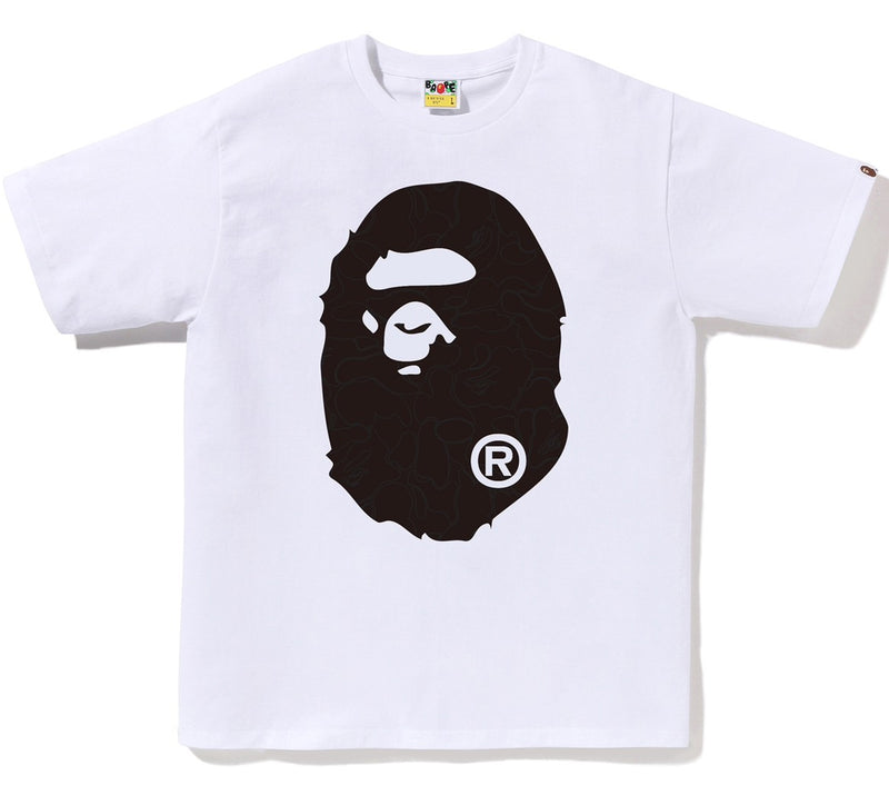 A BATHING APE LINE CAMO BIG APE HEAD TEE