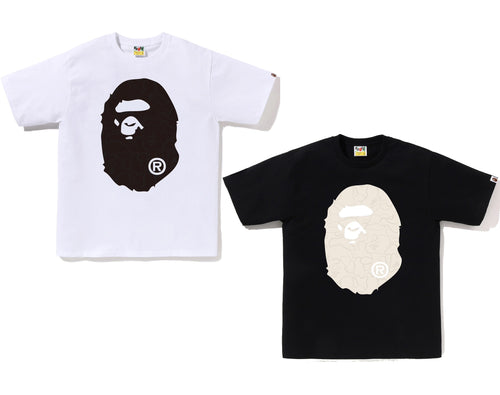 A BATHING APE LINE CAMO BIG APE HEAD TEE