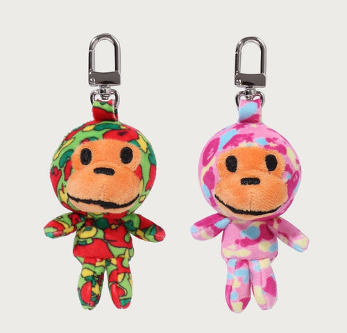 A BATHING APE Ladies' STA CAMO BABY MILO PLUSH DOLL KEYCHAIN