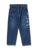 A BATHING APE BAPE KIDS BAPE MULTI GRAPHICS 10 OZ DENIM PANTS - happyjagabee store