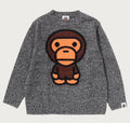 A BATHING APE BAPE KIDS BABY MILO MELANGE KNIT SWEATER