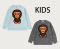 A BATHING APE BAPE KIDS BABY MILO MELANGE KNIT SWEATER