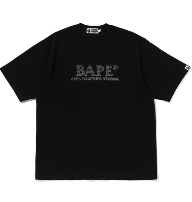 A BATHING APE RHINESTONE BAPE LOGO TEE