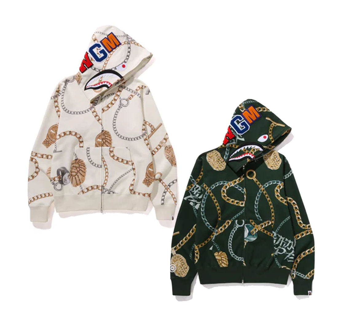 A BATHING APE BAPE JEWELS SHARK FULL ZIP HOODIE – happyjagabee store