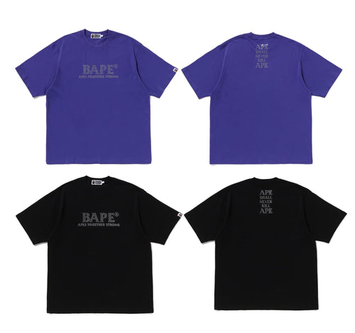 A BATHING APE RHINESTONE BAPE LOGO TEE