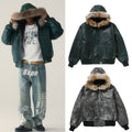 A BATHING APE CROC PATTERN LEATHER JACKET