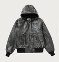 A BATHING APE CROC PATTERN LEATHER JACKET