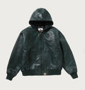 A BATHING APE CROC PATTERN LEATHER JACKET