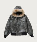 A BATHING APE CROC PATTERN LEATHER JACKET