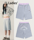 A BATHING APE Ladies' ONE POINT CHECK BOXER LAYERED SWEAT JORTS