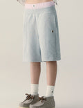 A BATHING APE Ladies' ONE POINT CHECK BOXER LAYERED SWEAT JORTS