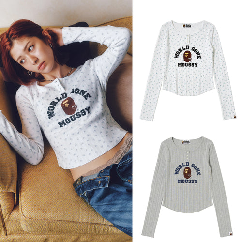 A BATHING APE MOUSSY HENRY NECK L/S TEE A BATHING APE® By