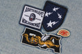 A BATHING APE Ladies' MULTI LOGO DENIM BOXY CROPPEDJACKET