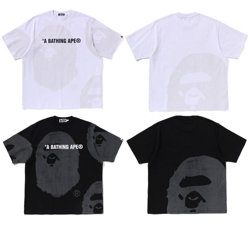 A BATHING APE WATER PRINT APE HEAD RELAXED FIT TEE