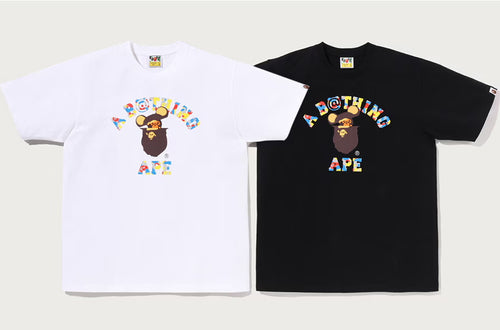 A BATHING APE BAPE x MEDICOM TOY 30TH ANNIV. COLLEGE MILO TEE