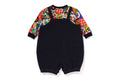 A BATHING APE BAPE KIDS BAPE MILO ASSORTED SALOPETTE LAYERED ROMPERS