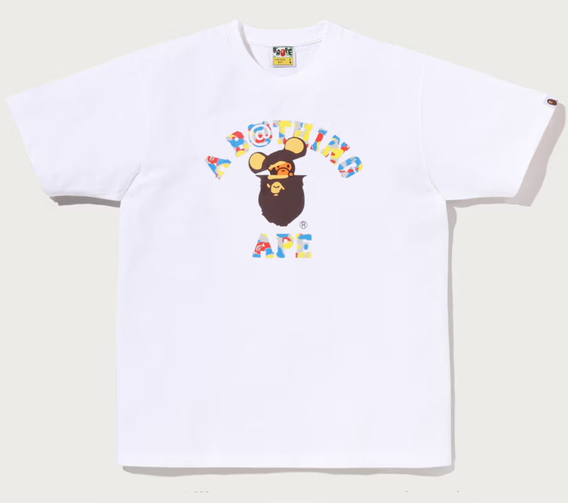 A BATHING APE BAPE x MEDICOM TOY 30TH ANNIV. COLLEGE MILO TEE