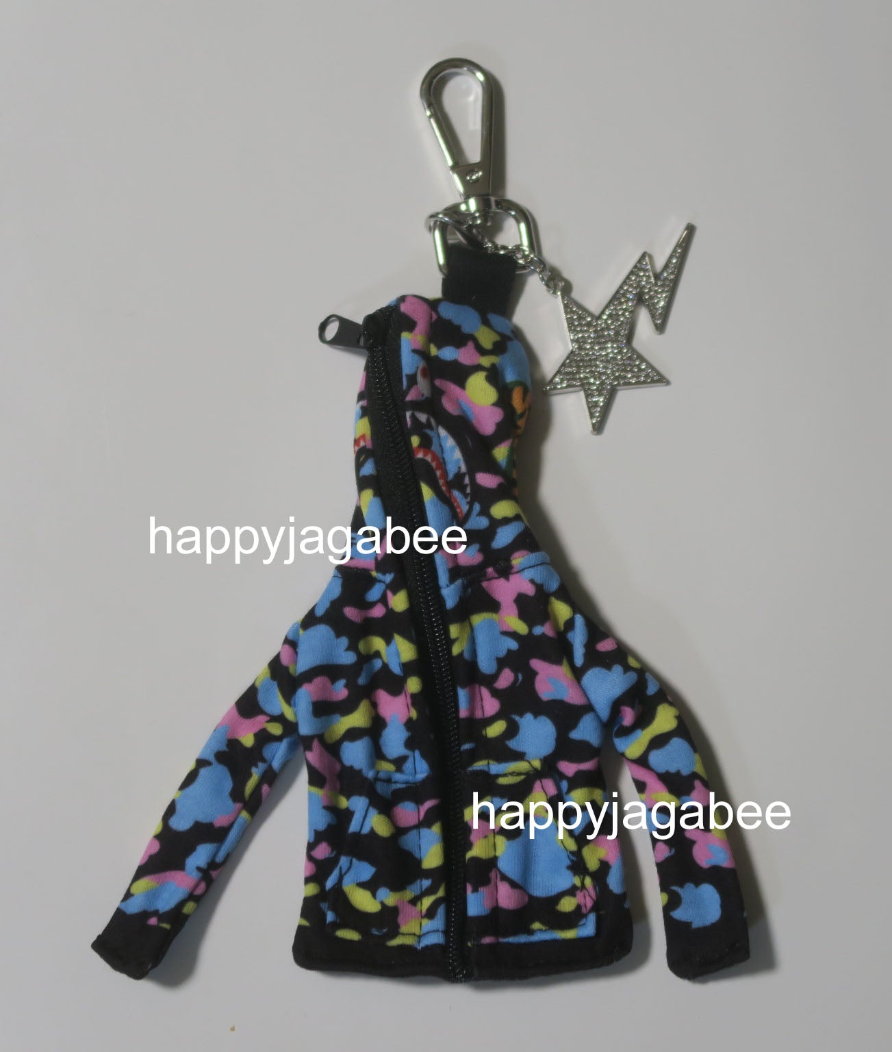 BAPE Shark Full Zip Hoodie Keychain Blue