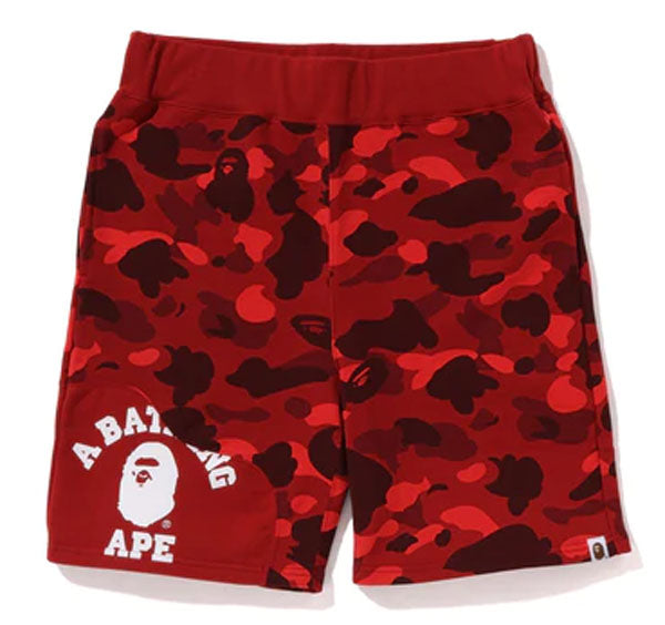 A BATHING APE COLOR CAMO CUTTING SWEAT SHORTS