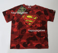 A BATHING APE BAPE KIDS BAPE X DC SUPERMAN COLOR CAMO TEE
