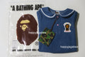 A BATHING APE BAPE KIDS BABY MILO JERSEY DENIM SAILOR COLLAR BODYSUIT