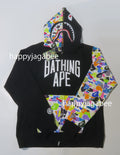 A BATHING APE MULTI CAMO NYC LOGO SHARK HOODIE