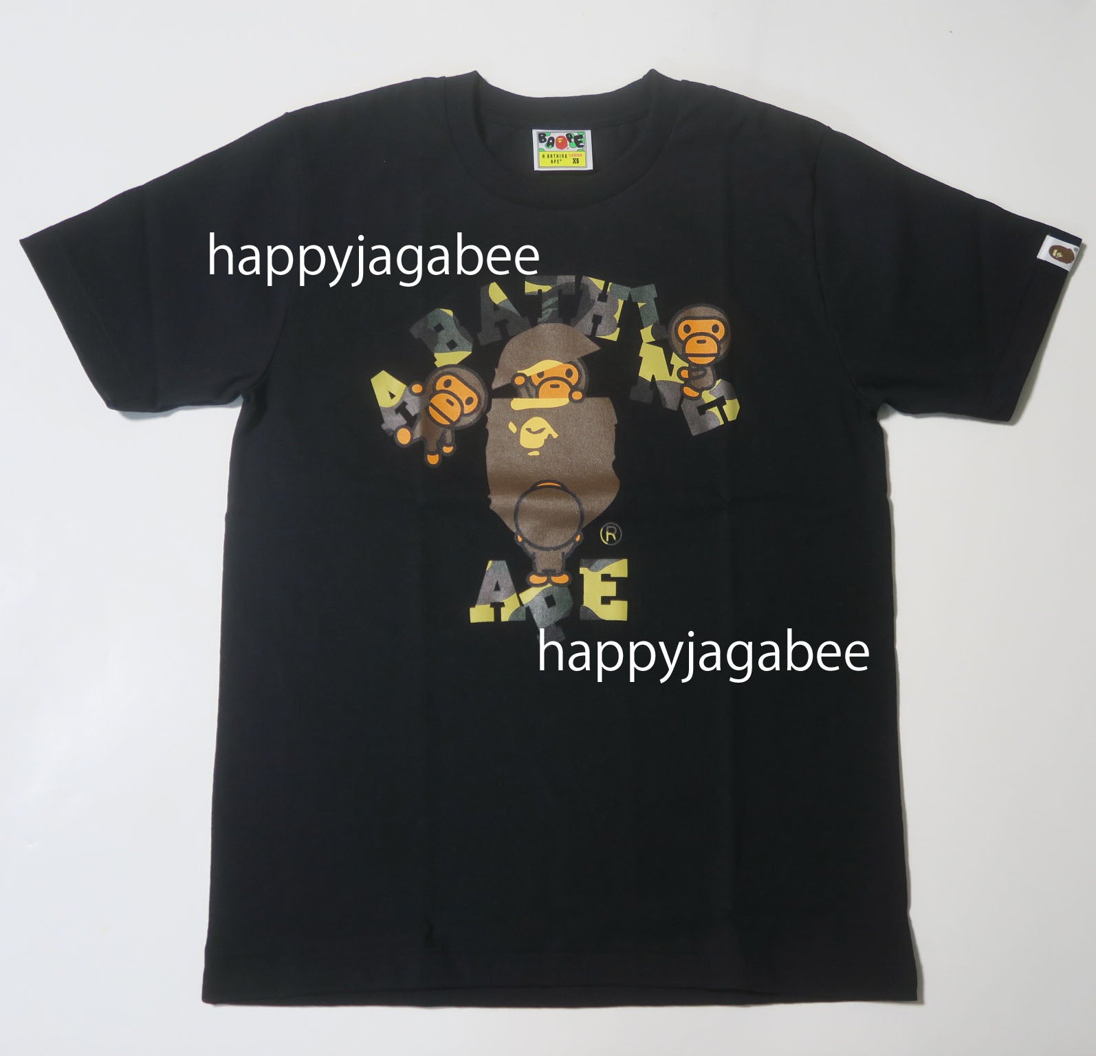 BAPE Sta Camo College Tee White/Yellow