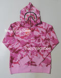 A BATHING APE Ladies' WOODLAND CAMO SHARK FULL ZIP HOODIE