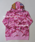 A BATHING APE Ladies' WOODLAND CAMO SHARK FULL ZIP HOODIE