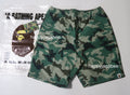 A BATHING APE WOODLAND CAMO BEACH SHORTS