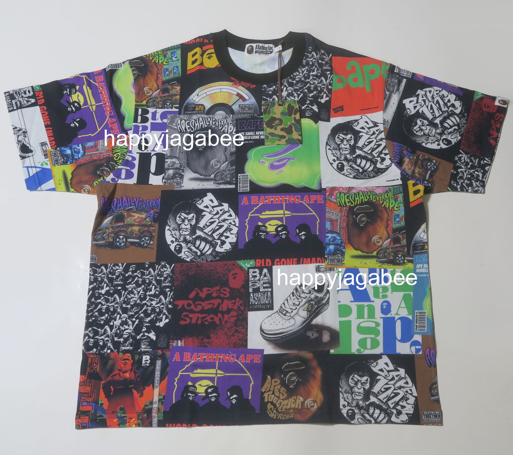 A BATHING APE BAPE ALBUM MONOGRAM APE HEAD ONE POINT TEE