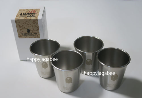 A BATHING APE BAPE KLEAN KANTEEN STEEL CUP 10oz 4 pcs SET