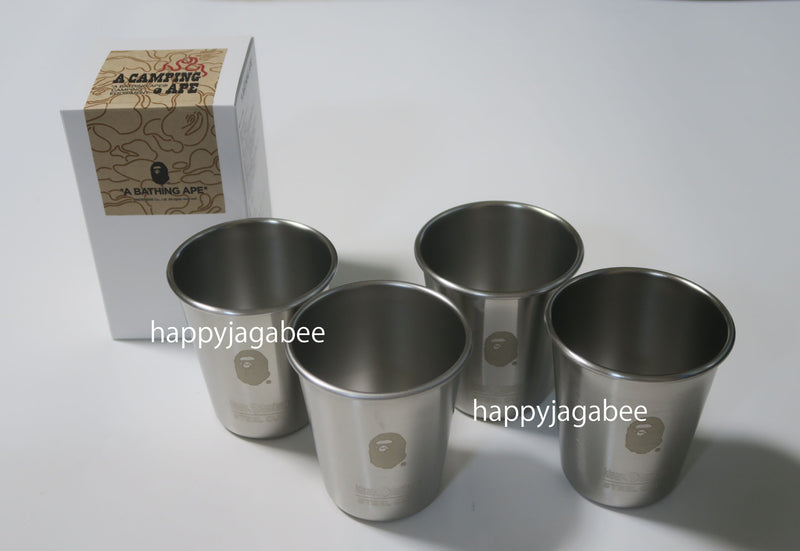 A BATHING APE BAPE KLEAN KANTEEN STEEL CUP 10oz 4 pcs SET
