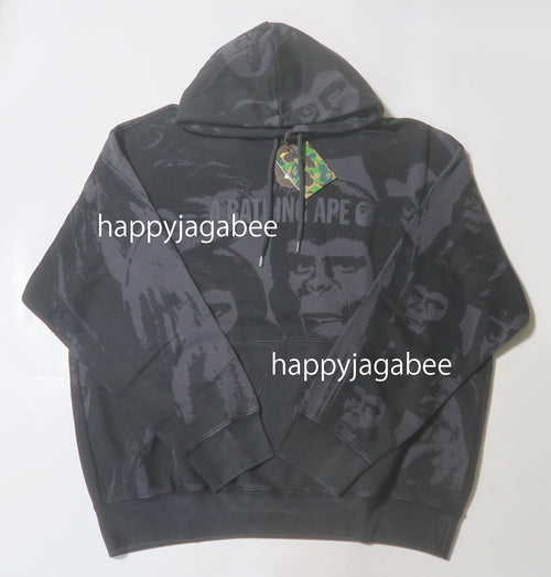A BATHING APE OVERALL GARMENT DYED PHOTO PULLOVER HOODIE